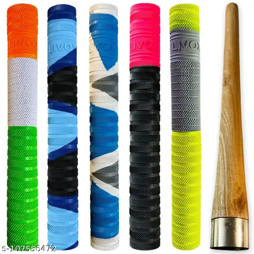 LIVOX Super-5 Bat grips With 1 Cone Ultra Tacky (Pack of 6) Cricket Bat Grips