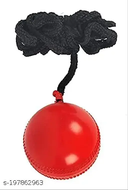 Cricket Shot Practice Hanging Ball, String Multi-Color Cricket Training Ball (Pack of 1,Red)